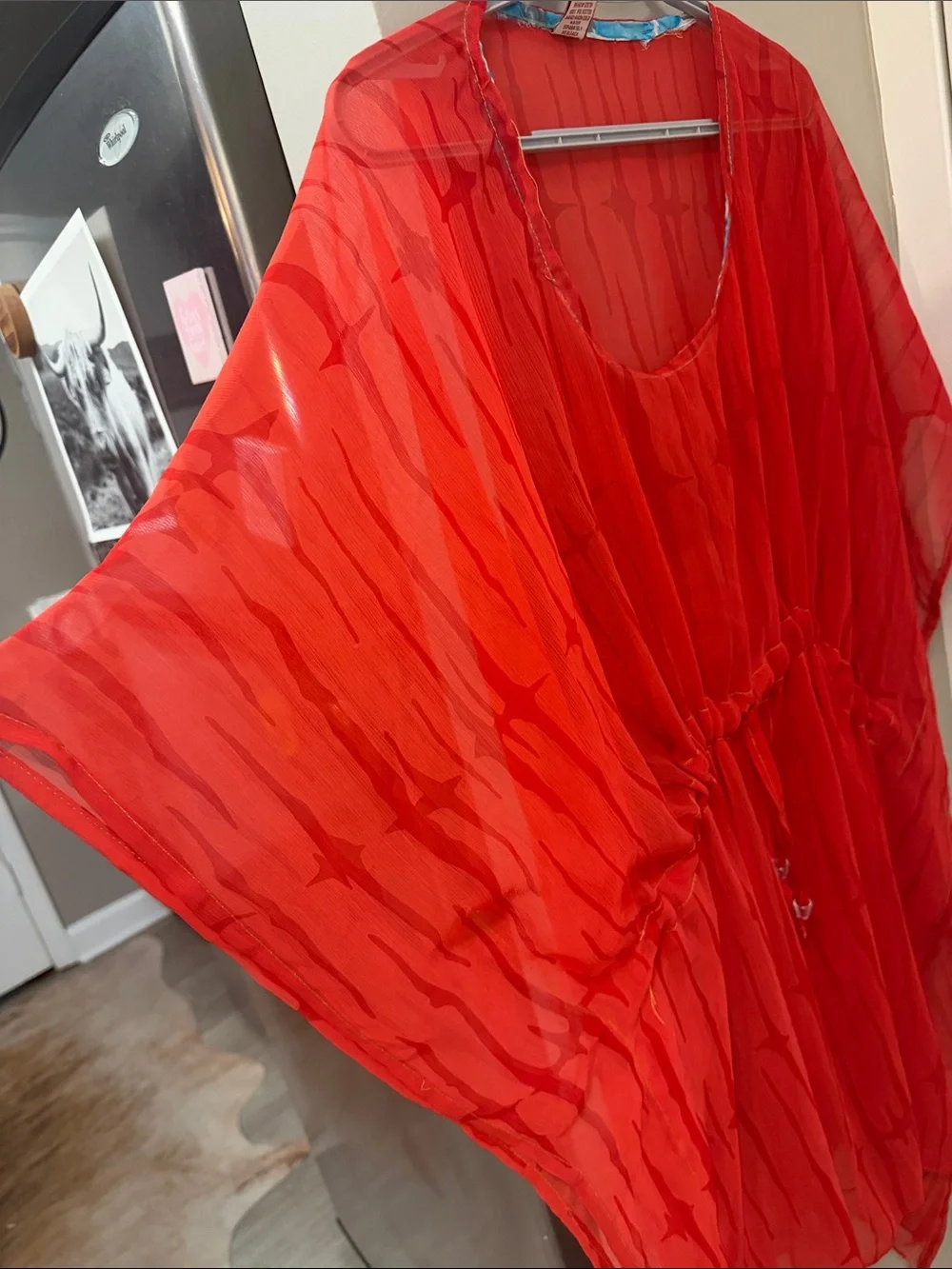 True Rock sheer kaftan swim coverup summer boho layering piece free size/OS